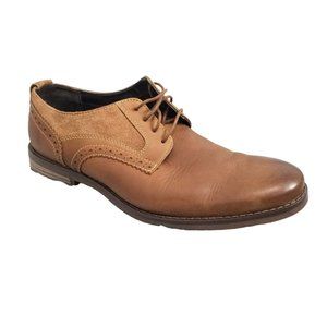 Rockport Brown Tan Leather Oxfords Dress Shoes Lace Up Office Wear Church Modern